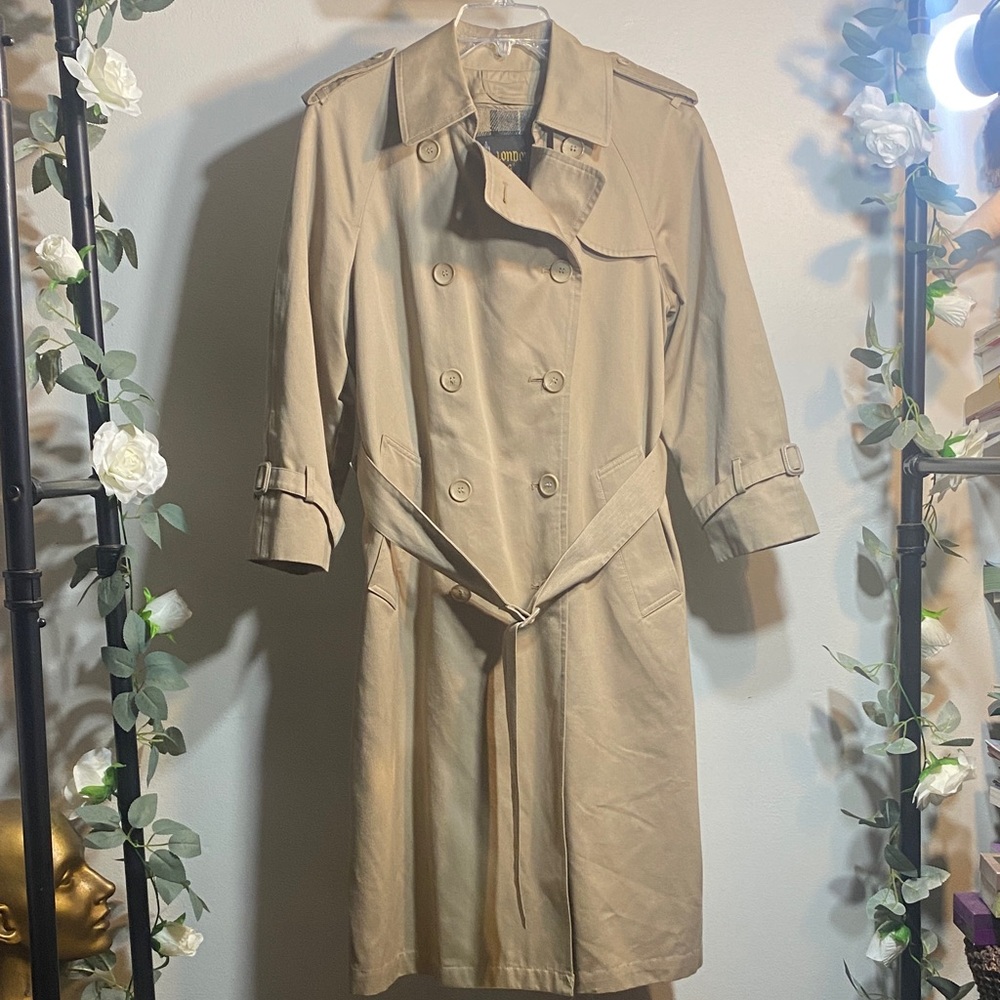 London Fog Classic Tan Trench Coat - Picture 1 of 7